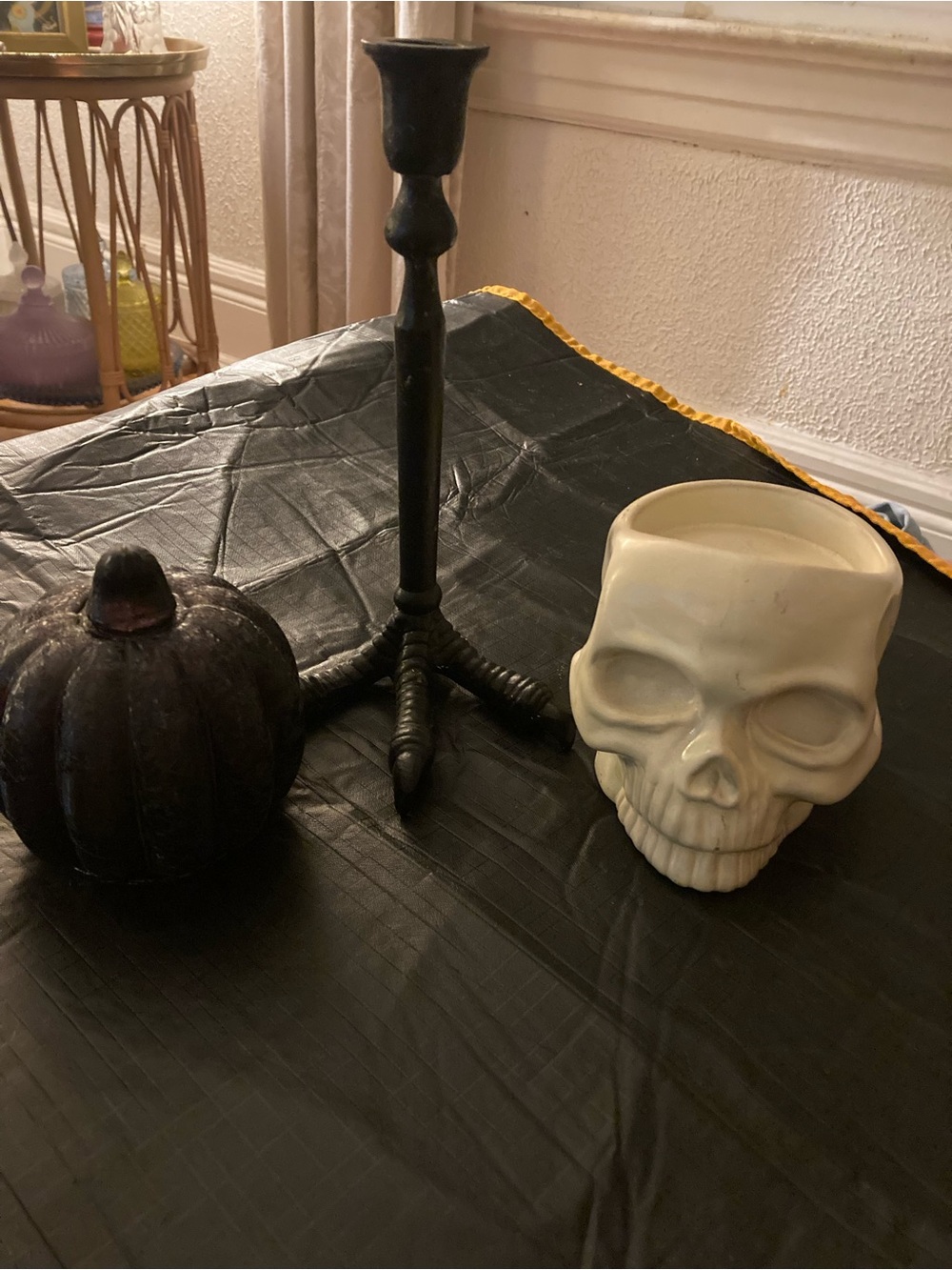 Threshold Cream White Skull Planter Ceramic Accent